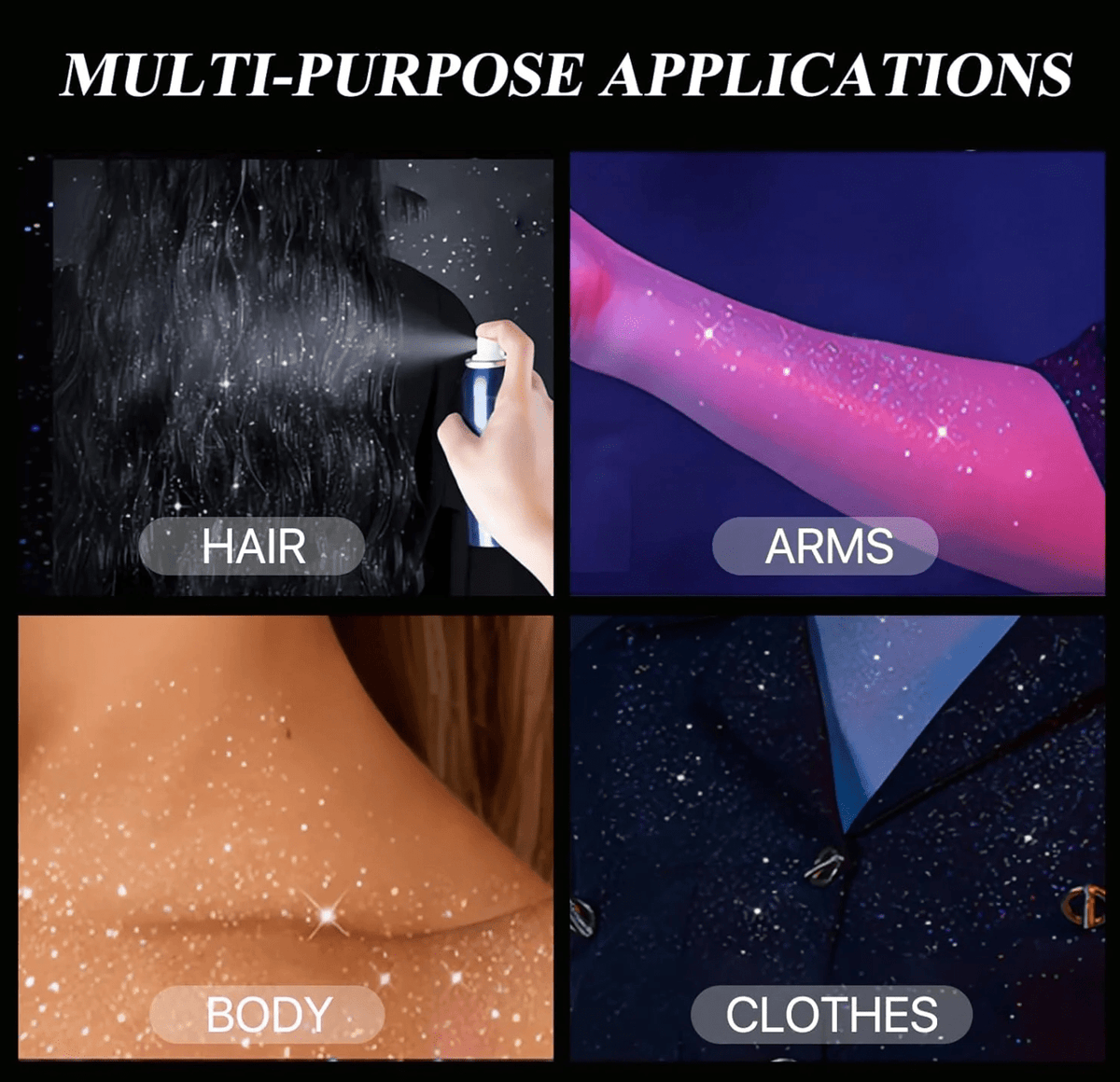 Hair and Body Glitter Color Spray (Pack Of 2)